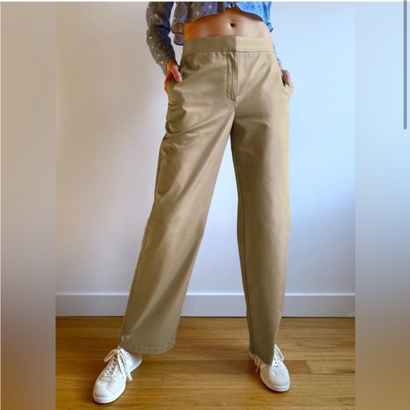 Aritzia Pants - Aritzia Sunday Best Charlie Full Length Wide Leg Trouser Pant Khaki Tan size 00